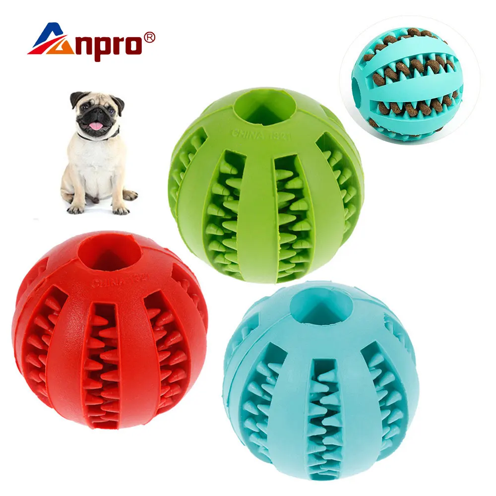 

Anpro 5cm Stretch Natural Rubber Leaking Ball Pet Cat Dog Interactive Toy Dog Chew Toys Tooth Cleaning Elasticity Balls