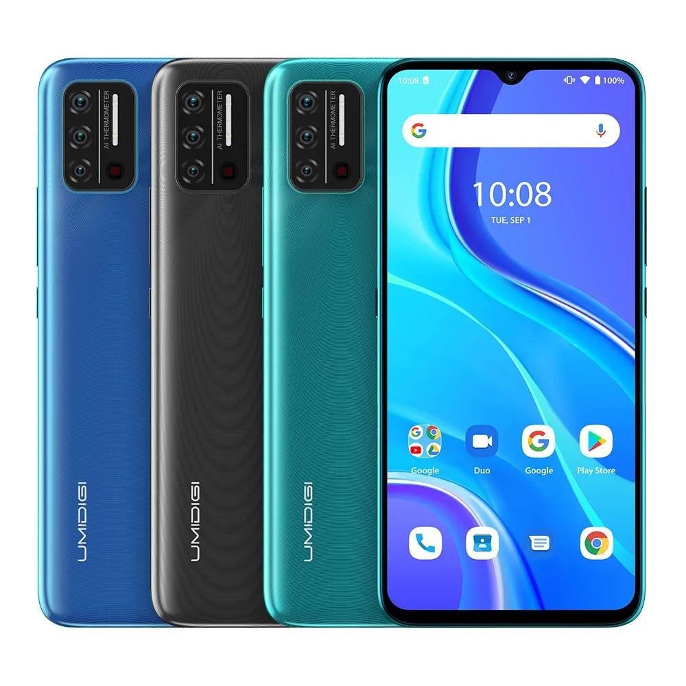 UMIDIGI-teléfono inteligente A7S 6,53, móvil con Triple cámara de 32GB y 4150mAh, Sensor de temperatura infrarrojo tipo C, 20:9 grande pantalla completa, Original