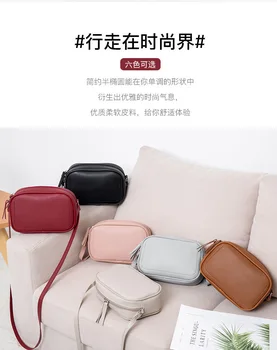 

2020 Fashion Women Solid Color Shoulder Bag Adjustable Strap Mini PU Crossbody Wine Red Black Off-white Gray Brown Light Pink
