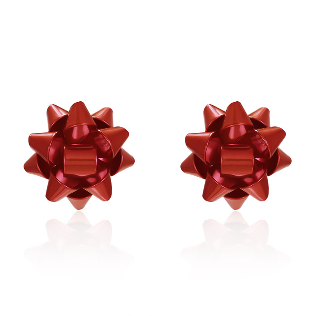 Christmas Stars Stud Earrings For Women Handmade Xmas Snowflakes Ribbons Round Earring Merry Christmas New Year Gifts