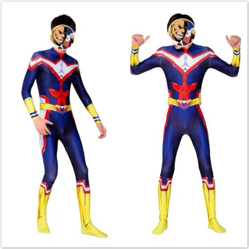 Японское аниме «My Hero Academy All · Might»; колготки с 3D цифровой печатью для взрослых; детский косплейный костюм; боди; костюм зентай