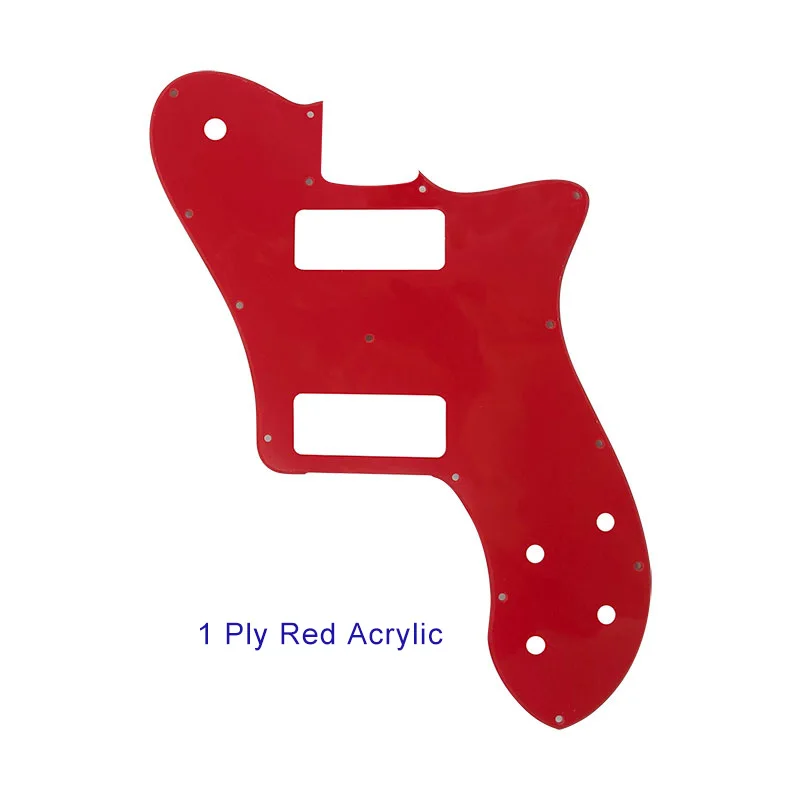 1 Ply Red acrylic Запчасти для гитары Pleroo-для США FD 72 Tele Deluxe Reissue Guitar Pickguard с заменой P90 Humbucker - Цвет: 1 Ply Red acrylic