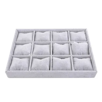 

OUTAD Velvet 12 Lattice Watch Case Jewelry Bracelet Bangle Display Stand Holder Rack Jewelry Show Rack cajas para relojes