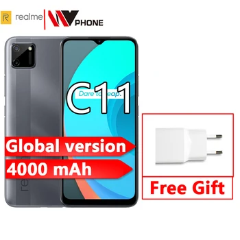 Перейти на Алиэкспресс и купить Realme C11 смартфон глобальная версия 2 Гб ОЗУ 32 Гб ПЗУ мобильный телефон 5000 мАч 6,5 дюймов мобильный телефон