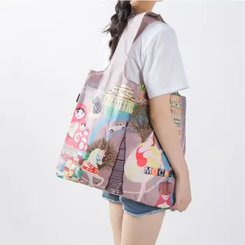 

Portable Shopping Shoulder Bag For Women Female Convenient Environmental Protection Travel Folding Storage Bag Shopping Bag