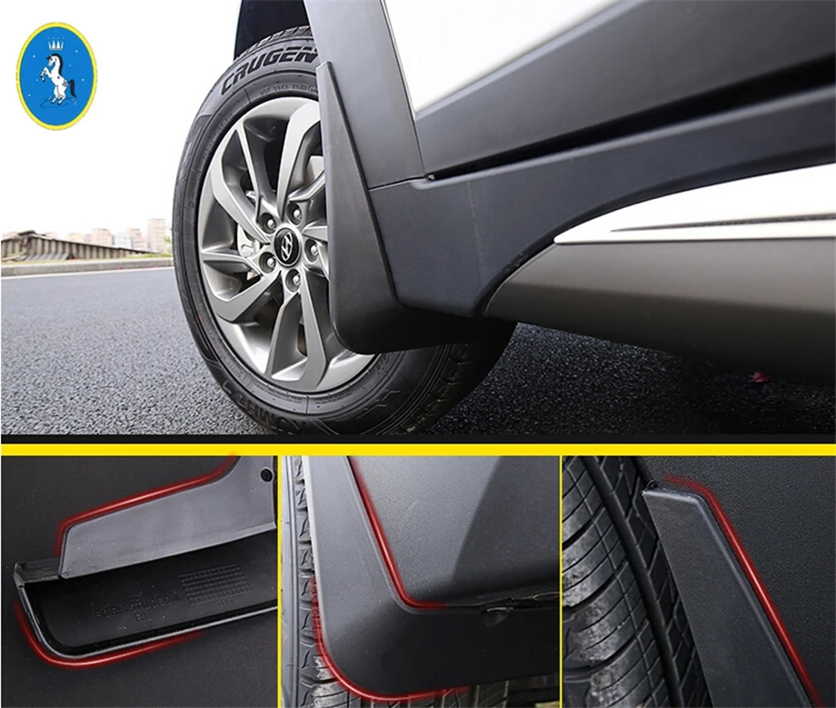 Yimaautotrim черные пластиковые передние+ задние брызговики Брызговики 4 шт. подходят для hyundai Tucson