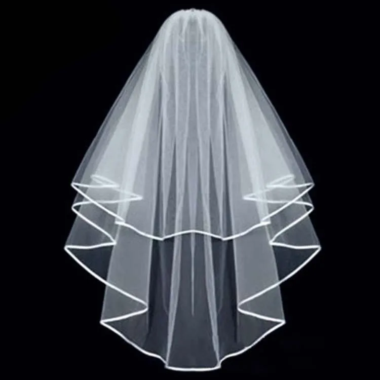 Невесты кружева белая корона наплечный ремень свадебная вуаль из двух частей фото наплечный ремень этикет односторонний - Цвет: veil