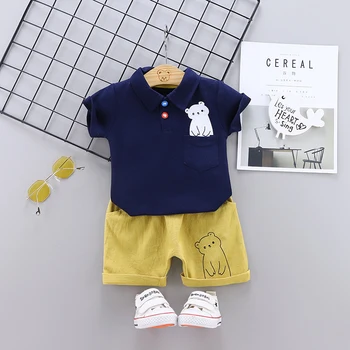 

Baby Boys Girls Clothes Suit New Summer Cartoon T Shirt Shorts 2Pcs/sets Kids Infant Fashion Clothes Toddler Sportswear