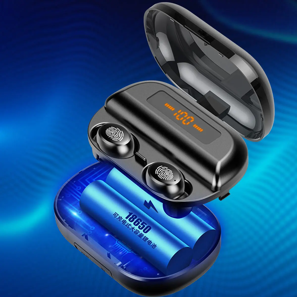 Bluetooth гарнитура V11 с цифровым дисплеем 4000 мАч, перезаряжаемая гарнитура для мобильного телефона 5,0 TWS, стерео гарнитура Bluetooth