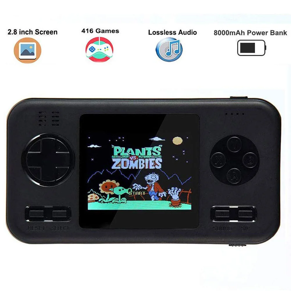 

Game Players 8000mah Video Game Retro Handheld 2.8 inch Screen Portable Children Game Players Portable Charger Built-in 416 Game