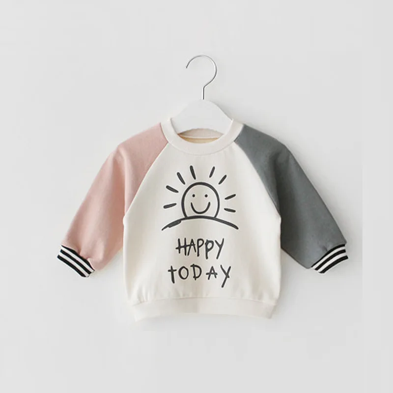 Fashion Autumn Winter Sweatshirt Boys Kids Child Girls T Shirts Long Sleeve Letter Pattern Printed Baby Toddlers Clothes Tops