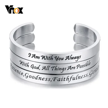 

Vnox Fruit of the Spirit Bangle for Women Men Stainless Steel Bracelets Unisex Faith Christ Christian Pulseira Casual Jewelry