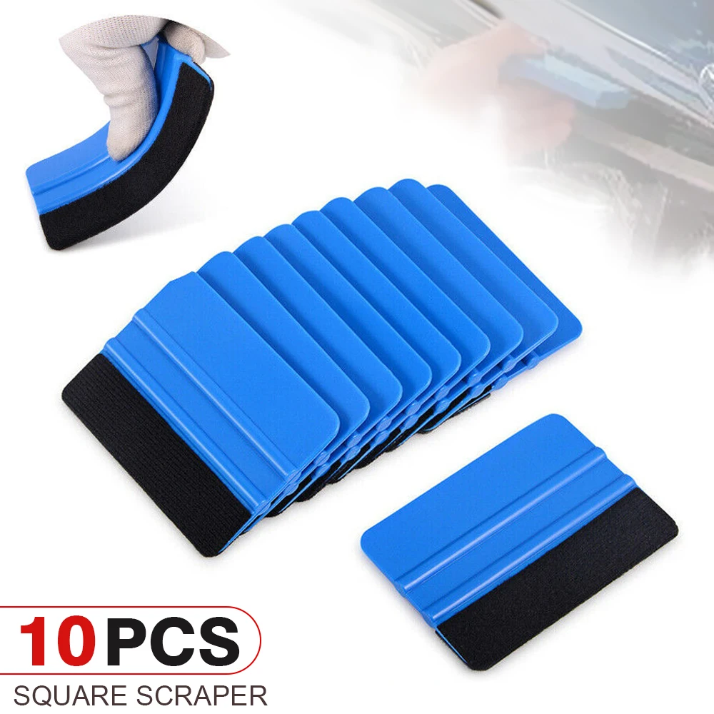 

Mayitr 10pcs Car Blue Squeegee Felt Edge Scraper Auto Decals Vinyl Wrapping Tint Tools Accessories Parts