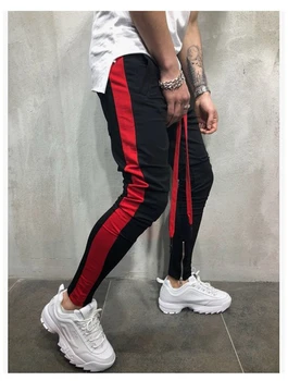 

2020 Men's Jogger Pants Cotton Male Bodybuilding Fitness Pants Casual Color matching pants Trousers Sweatpants For Man