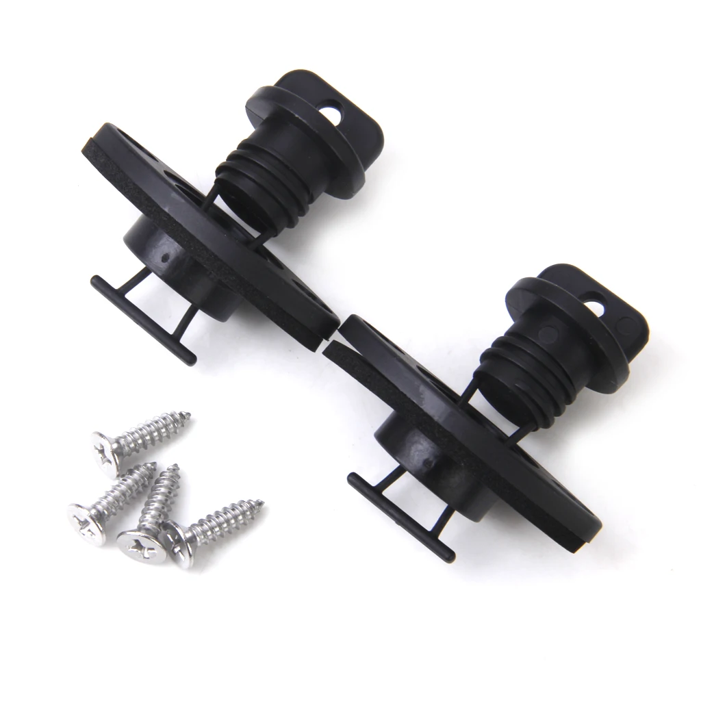 MagiDeal Universal Hull Drain Plug with Screws for Kayak Canoes Boat Black