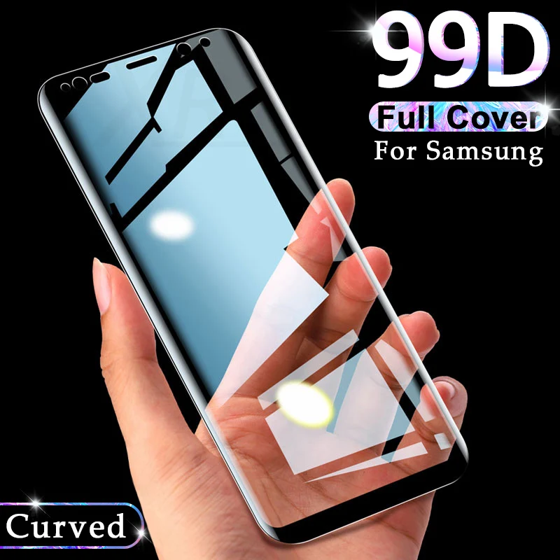 

99D Full Curved Tempered Glass on For Samsung Galaxy S9 S8 Plus Note 9 8 Screen Protector On Samsung S7 S6 Edge Protective Film