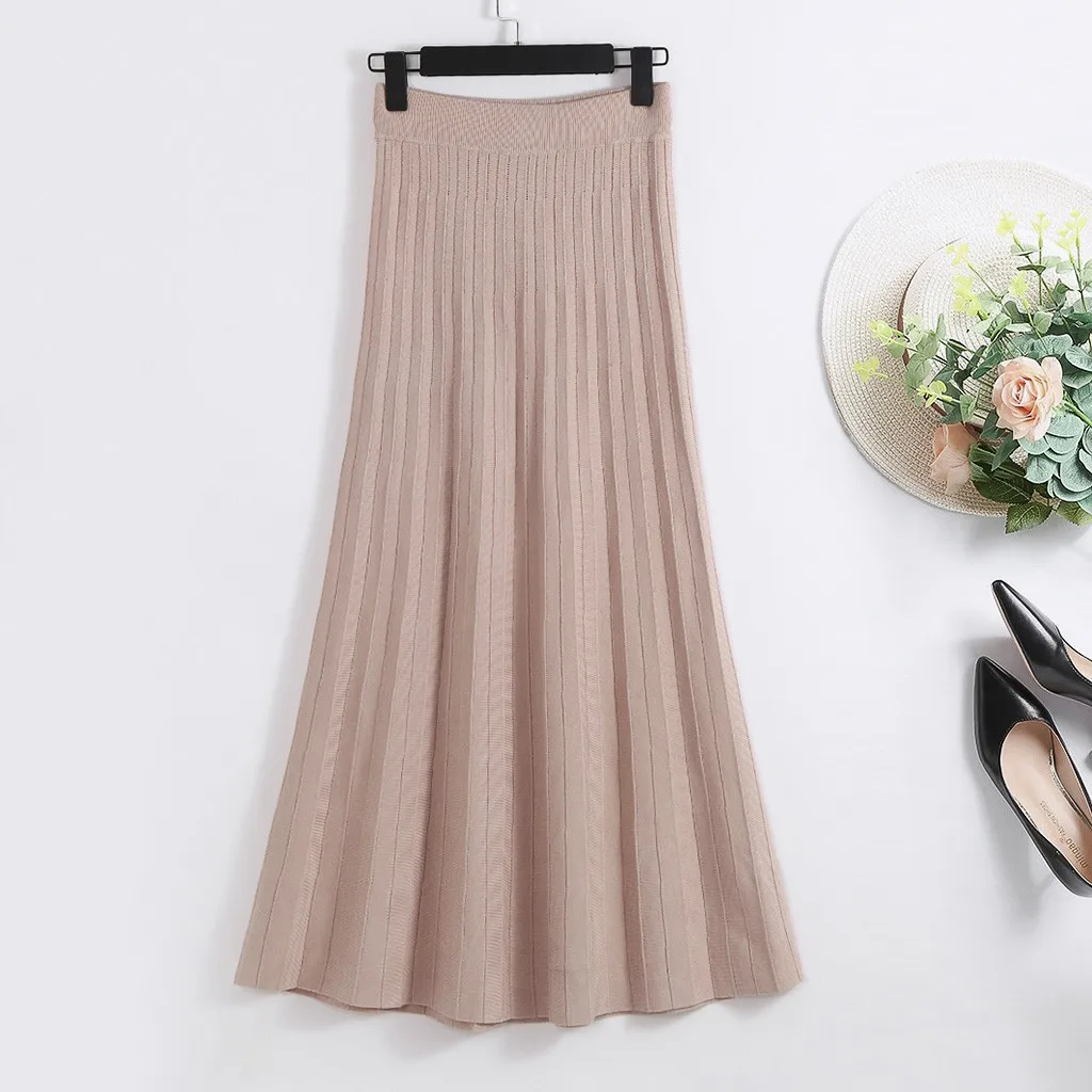 Faldas mujer moda, юбки женские, зимние, сексуальные, v-образный вырез, тонкая талия, длинный рукав, облегающая, одноцветная, Зимняя юбка, jupe femme saia midi