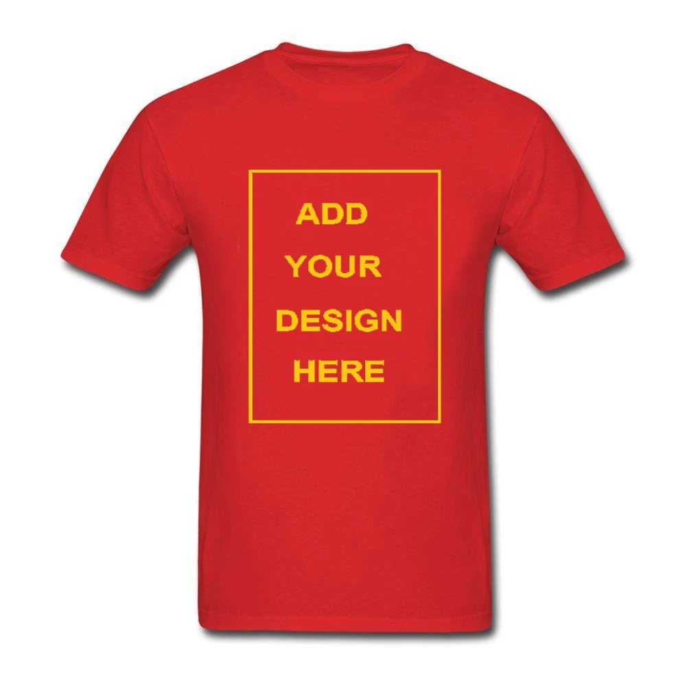 Уникальный принт футболка односторонняя печать хлопок Crewneck пользовательские короткий рукав поп мужские футболки - Цвет: Красный