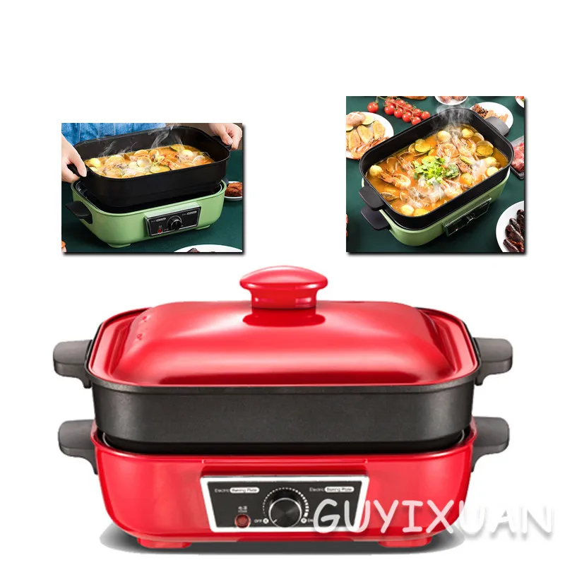Multi function cooking pot, household electric barbecue pot, barbecue integrated machine, multi