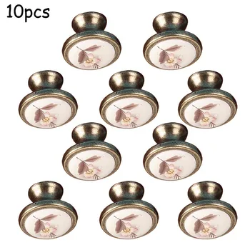 

10Pcs Vintage Style Wardrobe Cabinet Door Cupboard Drawer Handle Knob Set Furniture Single Hole Small Handle Round Handle