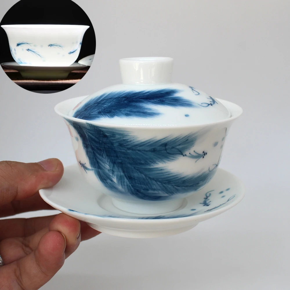 Китайский чайный сервиз Gaiwan ручной росписи керамический китайских традиций