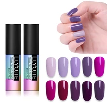 LILYCUTE 5 мл бледно-лиловый розовый телесный УФ-лак для ногтей фиолетовая серия длительный чистый лак для ногтей Гель-лак для маникюра