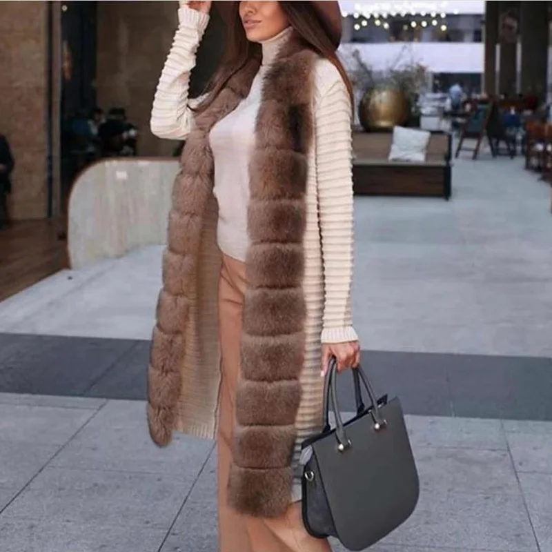 Discount EIFURKOP Women real fur coat genuine wool knitting with fox collar warm winter coat real fox fur coat winter long outerwear 0