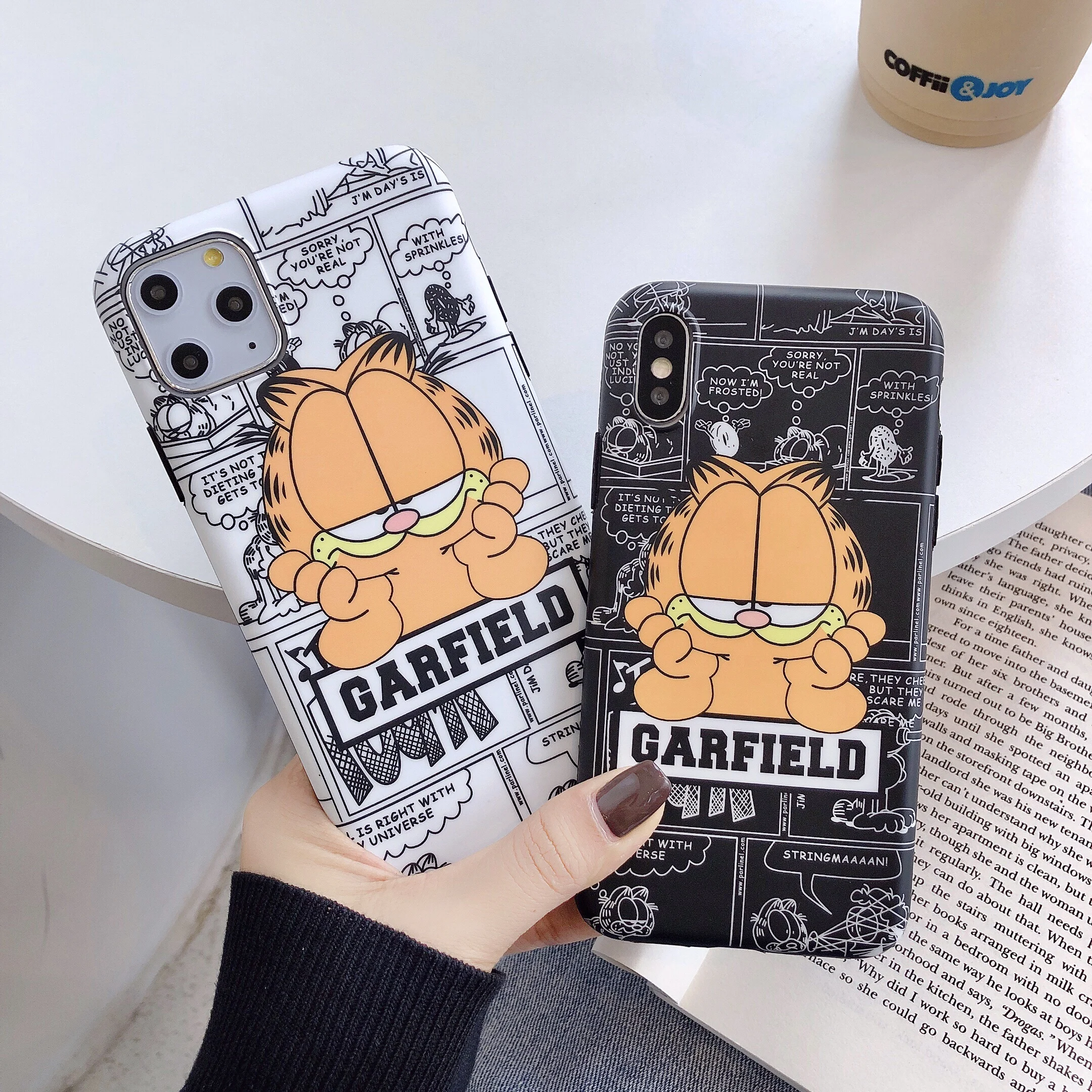 Милый индивидуальный чехол с кофейным принтом для iPhone X XS 11Pro Max 6 6s 7 8 Plus IMD матовый