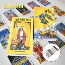 Baralho de cartas de tarô, cartas em espanhol com livro, oráculo jogar jogos de adivinhação, uso pessoal e espiral de amigos, presentes 78 peças