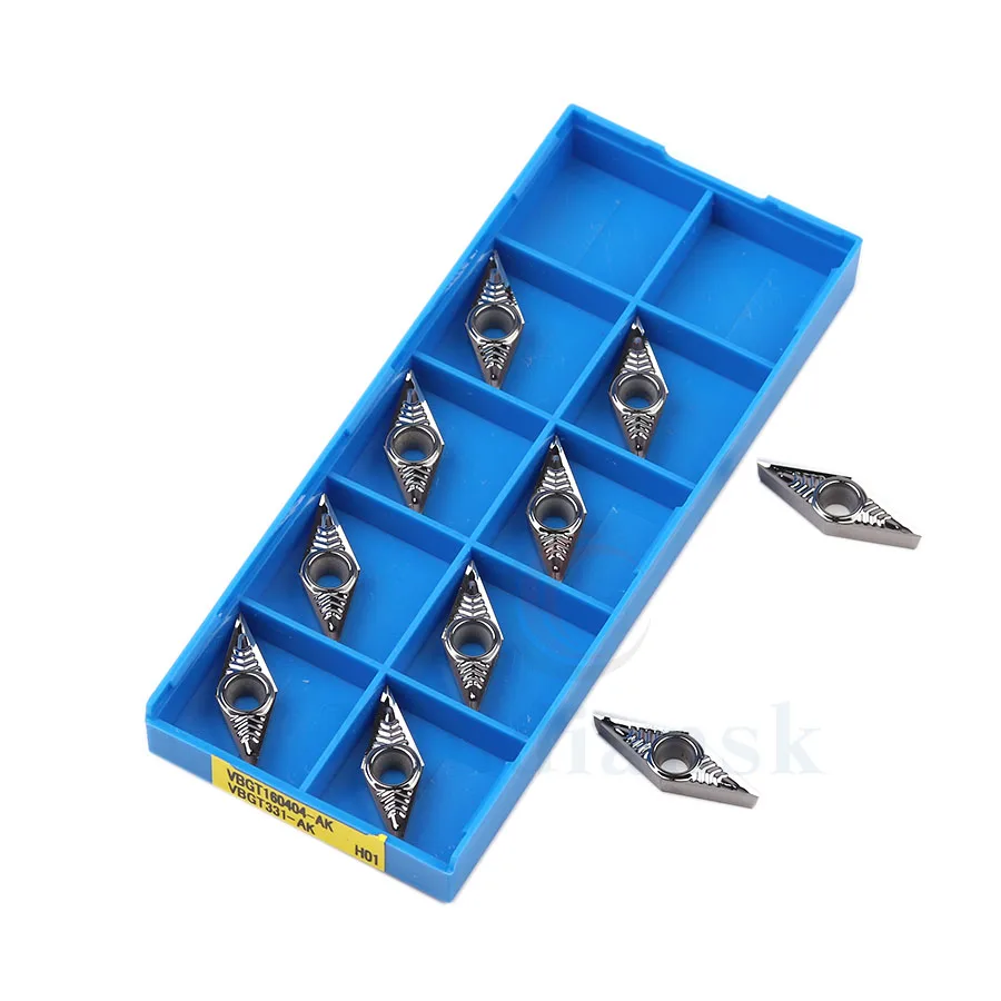 

10 VBGT160402 AK H01 VCGT160404 AK H01 high-quality external turning tool carbide aluminum insert CNC lathe tool turning insert
