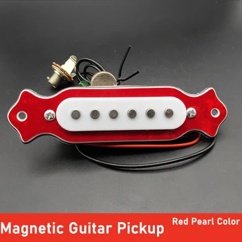

Soundhole Acoustic Guitar Pickup 500K Control Line Sound Hole Magnetic Pickup 1Tone1Volume for Cigar Box 6 String Red Pearl