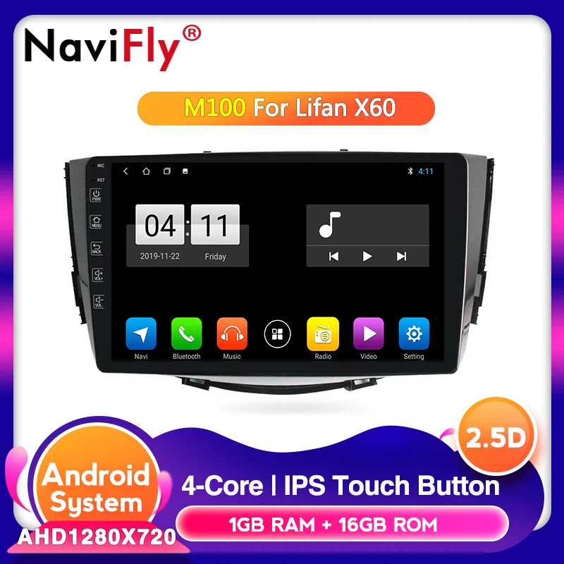 " HD Восьмиядерный Android 10 Автомобильный мультимедийный радио плеер для lifan x60 2012- поддержка DVR камера заднего вида USB wifi 4G BT - Цвет: M100