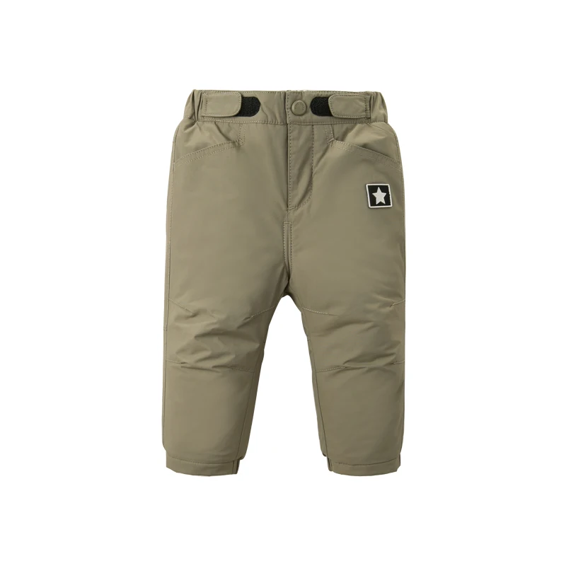 army green DB12372 dave bella/осенне-зимние теплые штаны для маленьких мальчиков; детские длинные однотонные штаны; однотонные брюки для малышей - Цвет: army green