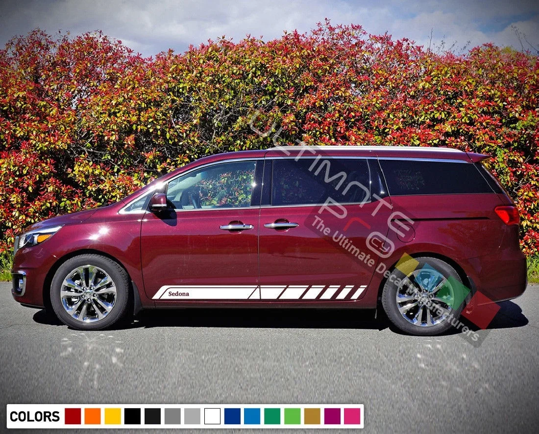 Для 2x виниловая наклейка, стикер боковые двери полосы для KIA Sedona бампер зеркало на рукоятке крышка