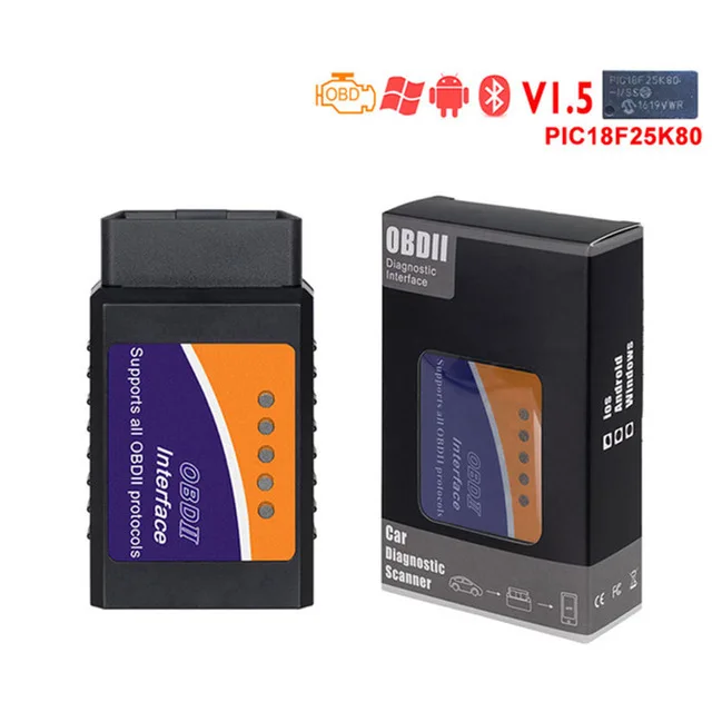 OBD OBD2 сканер ELM327 прошивка V1.5 PIC18F25K80 чип беспроводной для Android или iOS ELM 327 поддерживает все протоколы OBD2