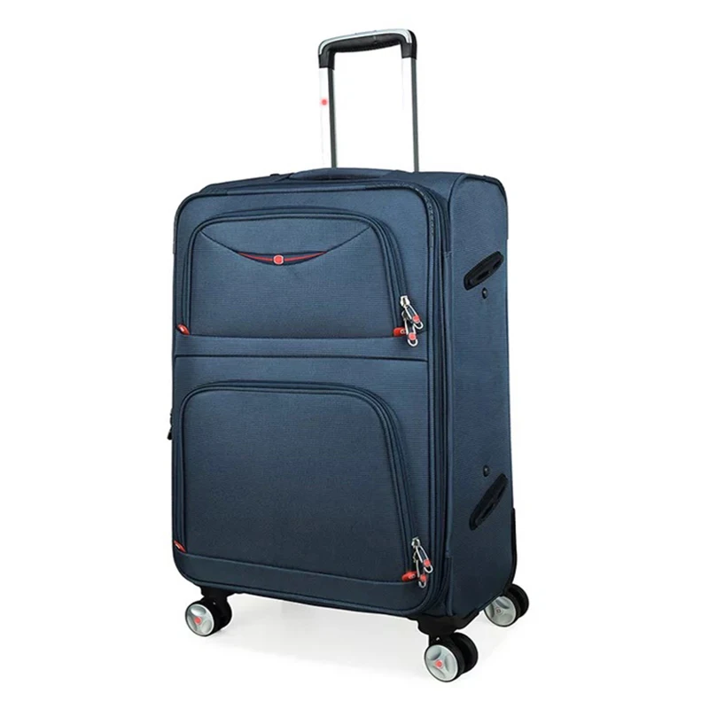 Швейцарский Оксфордский багажный Спиннер, чемодан для мужчин, Женский багаж, бизнес-бренд, большая тележка, сумка, походная коробка - Цвет: Blue