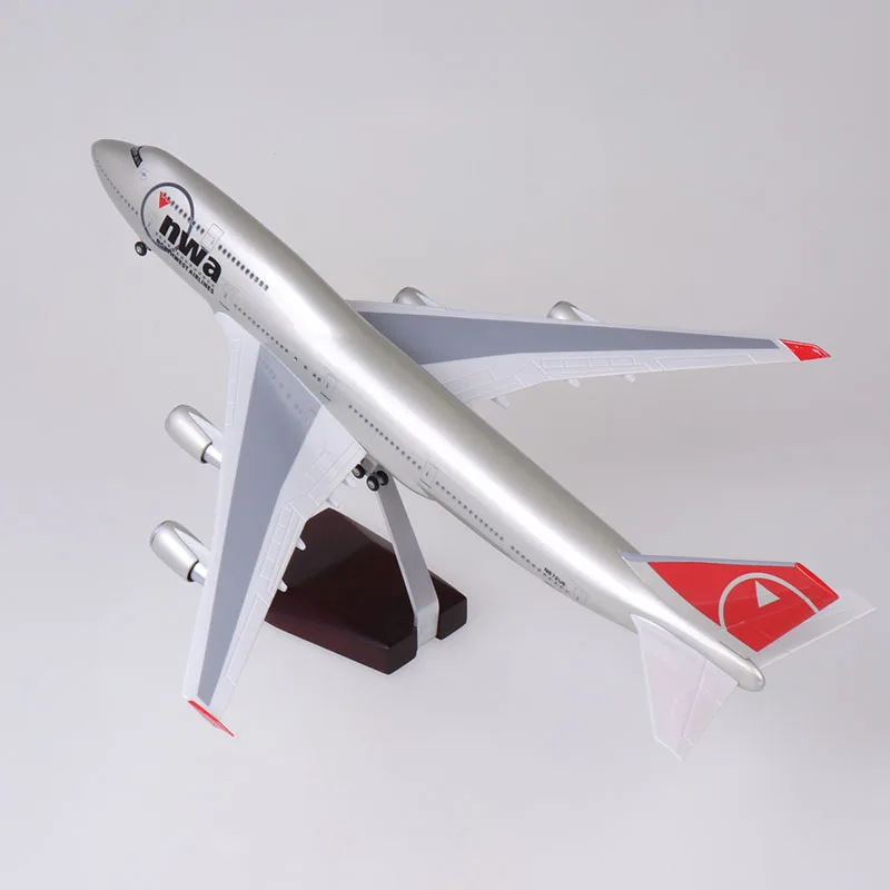 47 см Boeing 747 B747 Nwa NorthWest Airlines модель самолета авиарама W шасси и светильник игрушки самолет сувенир самолет детский подарок