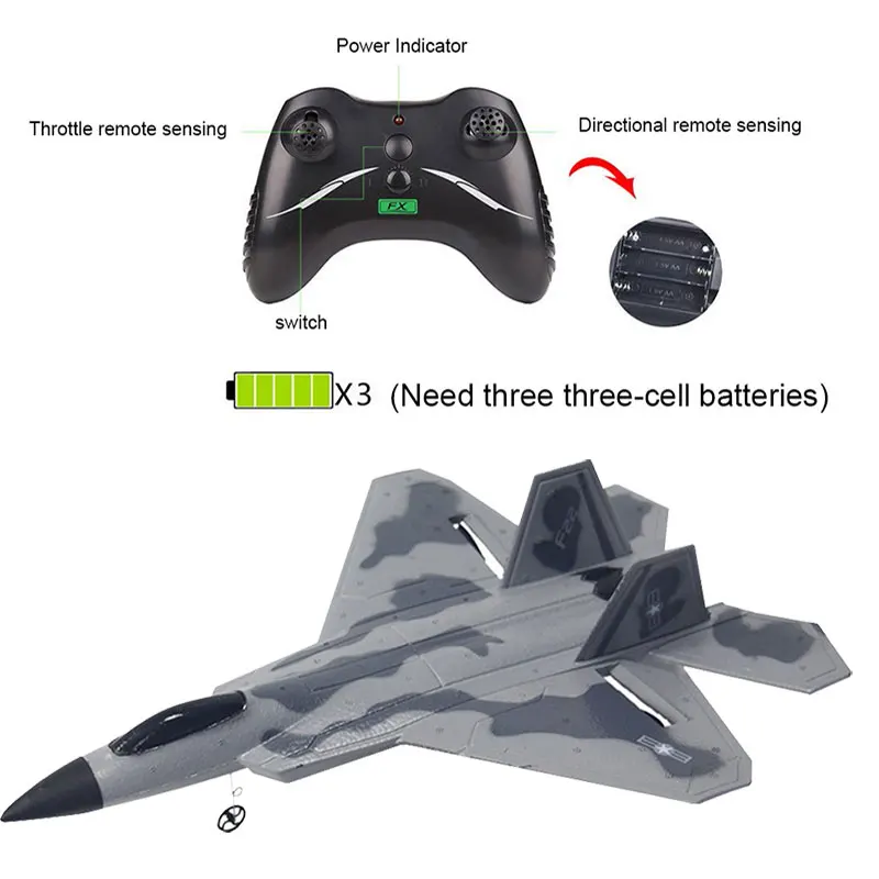 FX-822 F22 RC Plane 2.4GHz RC Airplane EPP RTF with Battery Remote Controller RC Quadcopter Aircraft Model Camouflage Avion RC