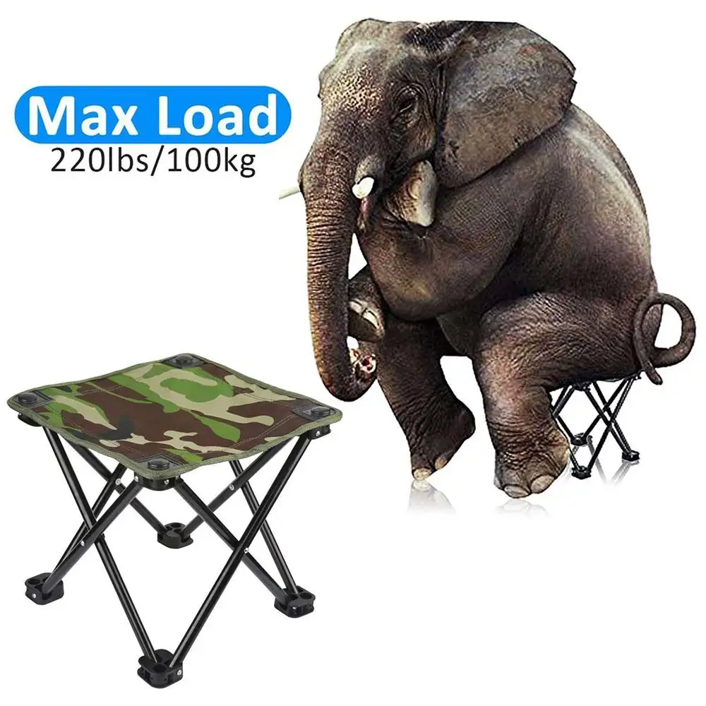 

Oxford Cloth Iron Portable Folding Stool Camouflage Folding Chair Sturdy Fishing with Carry Bag Beach Bench Camping Travel BBQ