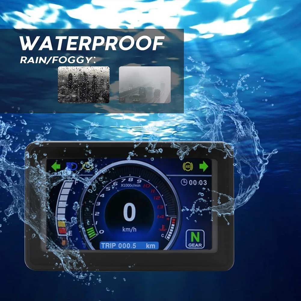 

Motorcycle LCD Screen Speedometer Digital Waterproof Multi-function Odometer V6