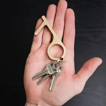 

Portable Hygiene Door Opener Tools Non-contact EDC Door Handle Elevator Keychain Brass Handheld Door Opener
