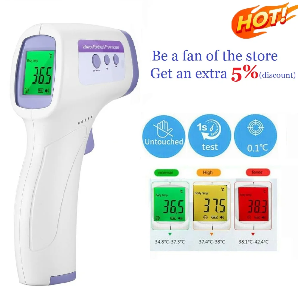 Compra Termómetro infrarrojo sin contacto para bebés y adultos, medidor de temperatura Digital, termómetro con pantalla LCD Zn7mz1ppqX8