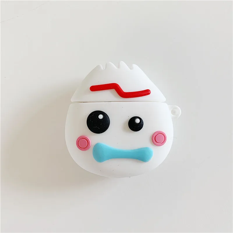 Забавный forky чехол для bluetooth-гарнитуры для apple airpods, чехол, беспроводные наушники с милым мультяшным рисунком, мягкая силиконовая коробка для наушников - Цвет: B