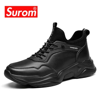 

SUROM New Fashion Sneakers Men Outdoor Non-slip Training Shoes Male Adult Breathable Classic Black Casual Shoes High Quality
