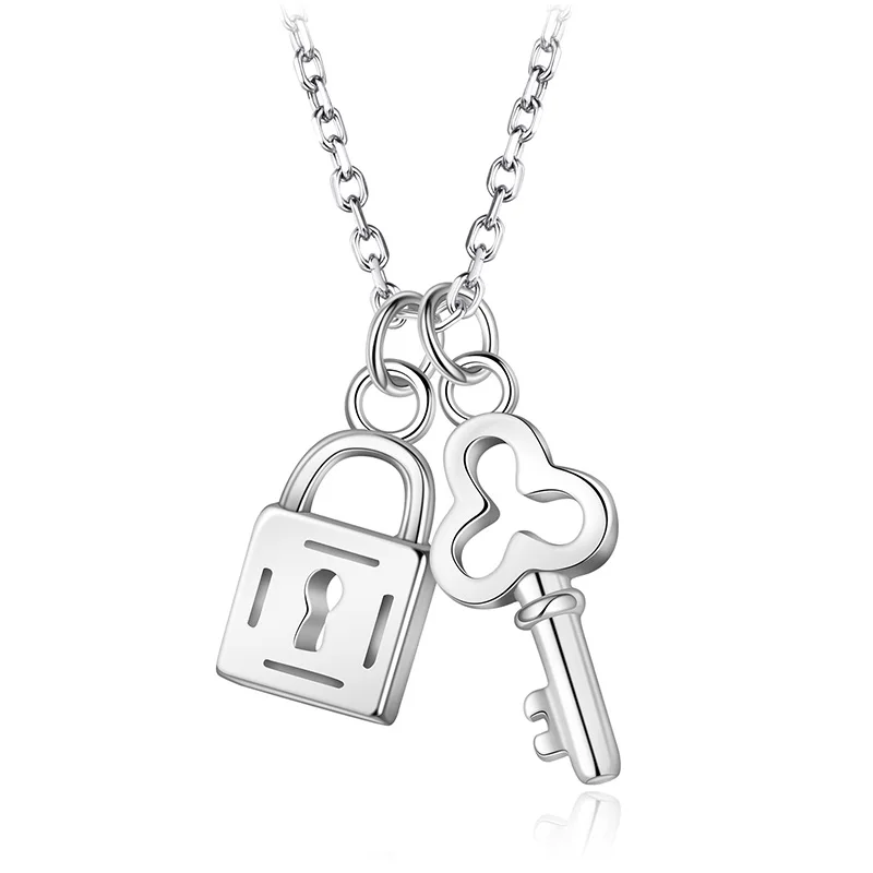 Dorado Key Lock Pendant Necklace Men Chic Gifts 925 Sterling Silver Chain Collar Ras Du Cou Collier Femme Women | Украшения и