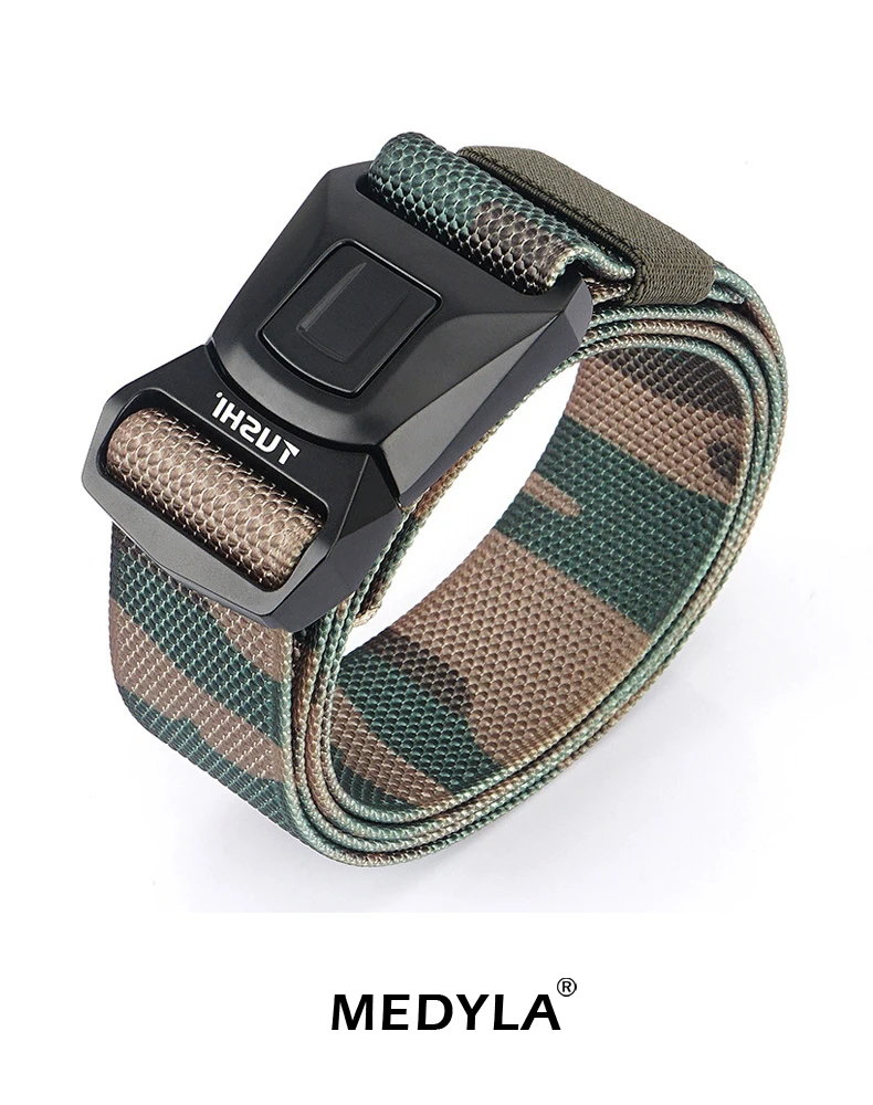 MEDYLA Official Genuine Tactical Belt metal Buckle Military Belt Soft Real Nylon Sports Accessories Men Christmas Gift BLL2035