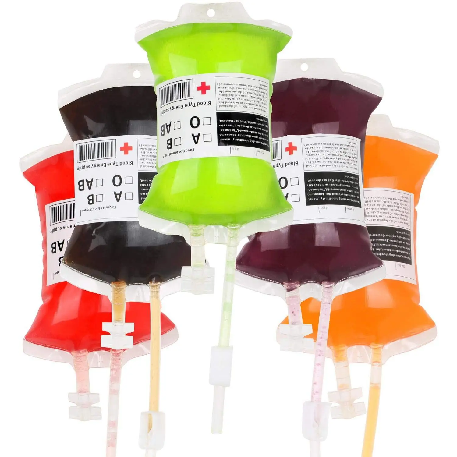 TOP!-5 X Halloween Clear Blood Energy Drink Pouches