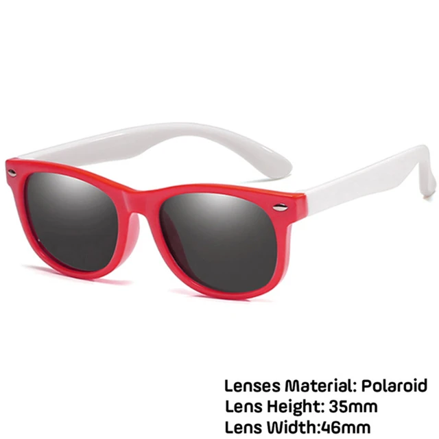 LongKeeper Kids Polarized Sunglasses TR90 Boys Girls Sun Glasses Silicone Safety Glasses Gift For Children Baby UV400 Eyewear red white