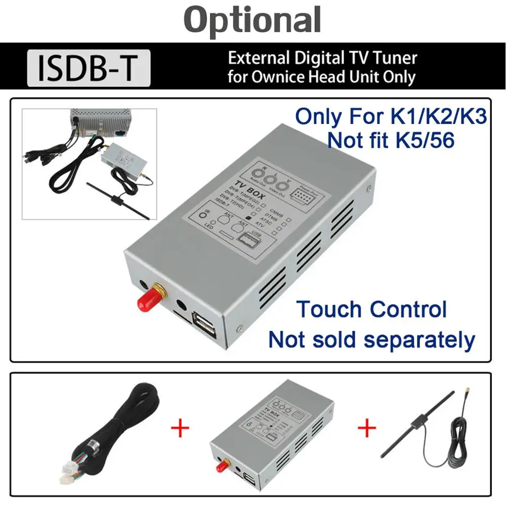 Ownice K1 K2 K3 K5 K6 дополнительная стоимость для CarPlay DAB DTV OBD ADAS TPMS Android DVD продается только с автомобильным dvd вместе - Название цвета: ISDB TV BOX