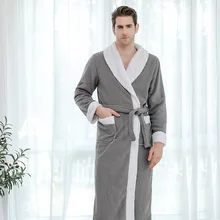Двойной толстый банный халат женский зимний стиль Длинная юката Мужская Ночная рубашка пара фланелевые пижамы Мягкая домашняя одежда